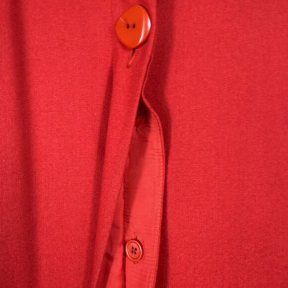 Modissa vintage wool coat womens red long button pockets large/ medium - Picture 5 of 10